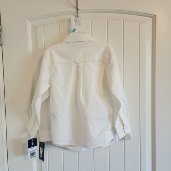 Izod White Boys Button-Up Dress Shirts Regular Fit Sizes 5 & 6 55% Cotton 45% Po - Picture 11 of 14